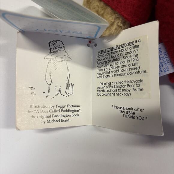 Paddington Bear 14" Plush Doll Eden Vintage. New With Tags. Clean. Looks Great. - Picture 15 of 16